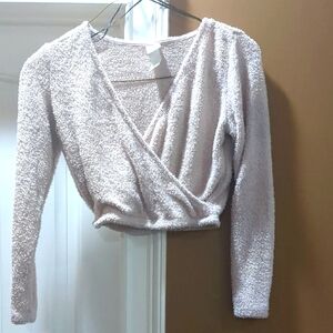 H&M Pink Long Sleeve Wrap Blouse Sz L